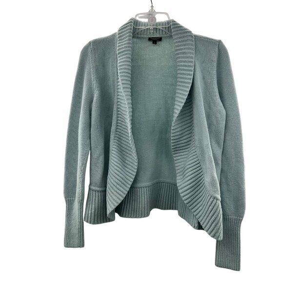 Talbots Women's Open Front Tight Knit Cardigan Mint Size Small Wool Blend - Picture 1 of 9